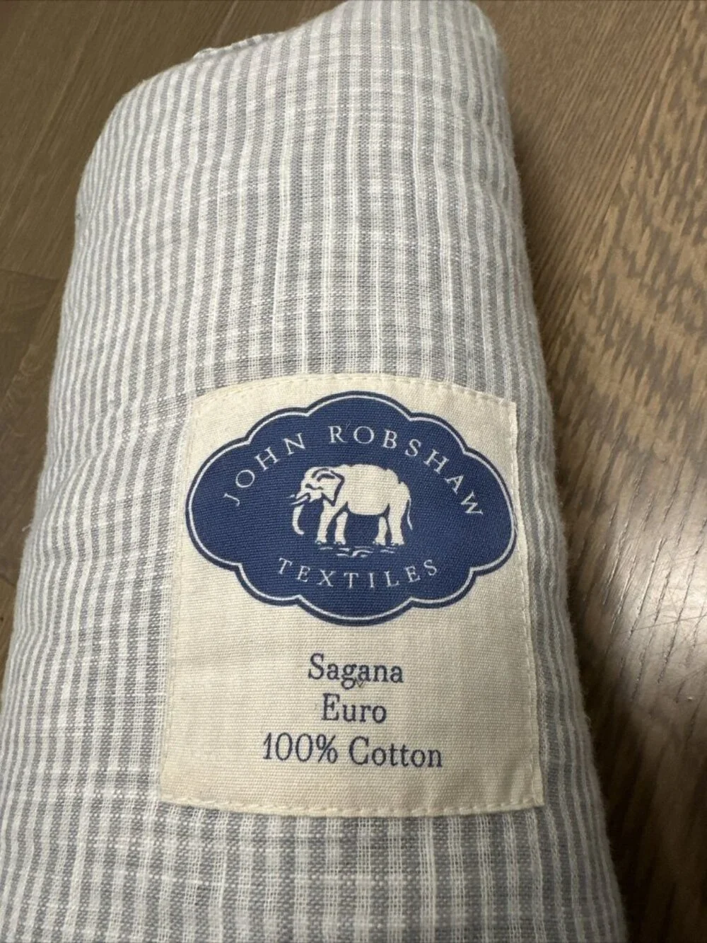 John Robshaw Sagana Quilted Woven Stripe Euro Sham Gray 26